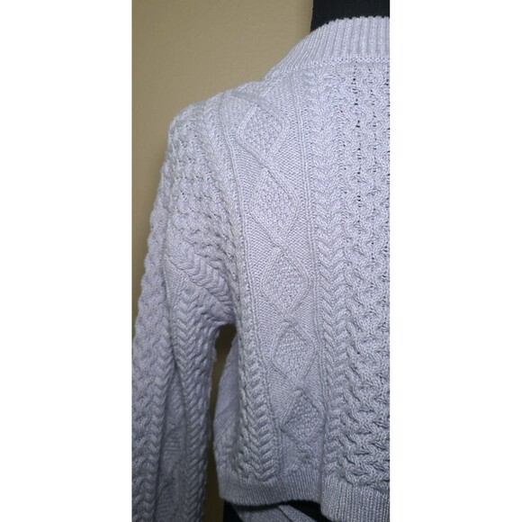 Rails Amy Sweater Lavender Women's Size Small Classic Cable Knit Crop Style Tie - Picture 9 of 12
